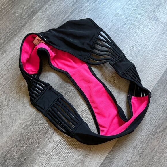 Hollister Black Bikini Bottom Strappy Beach Vacation Large Swimwear - Picture 9 of 10